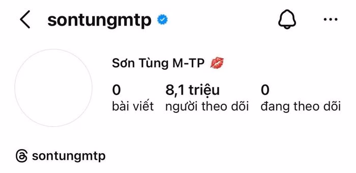 Tài khoản Instagram của Sơn Tùng M-TP không chỉ dọn sạch bài đăng mà còn bị tụt khoảng 200K người theo dõi.